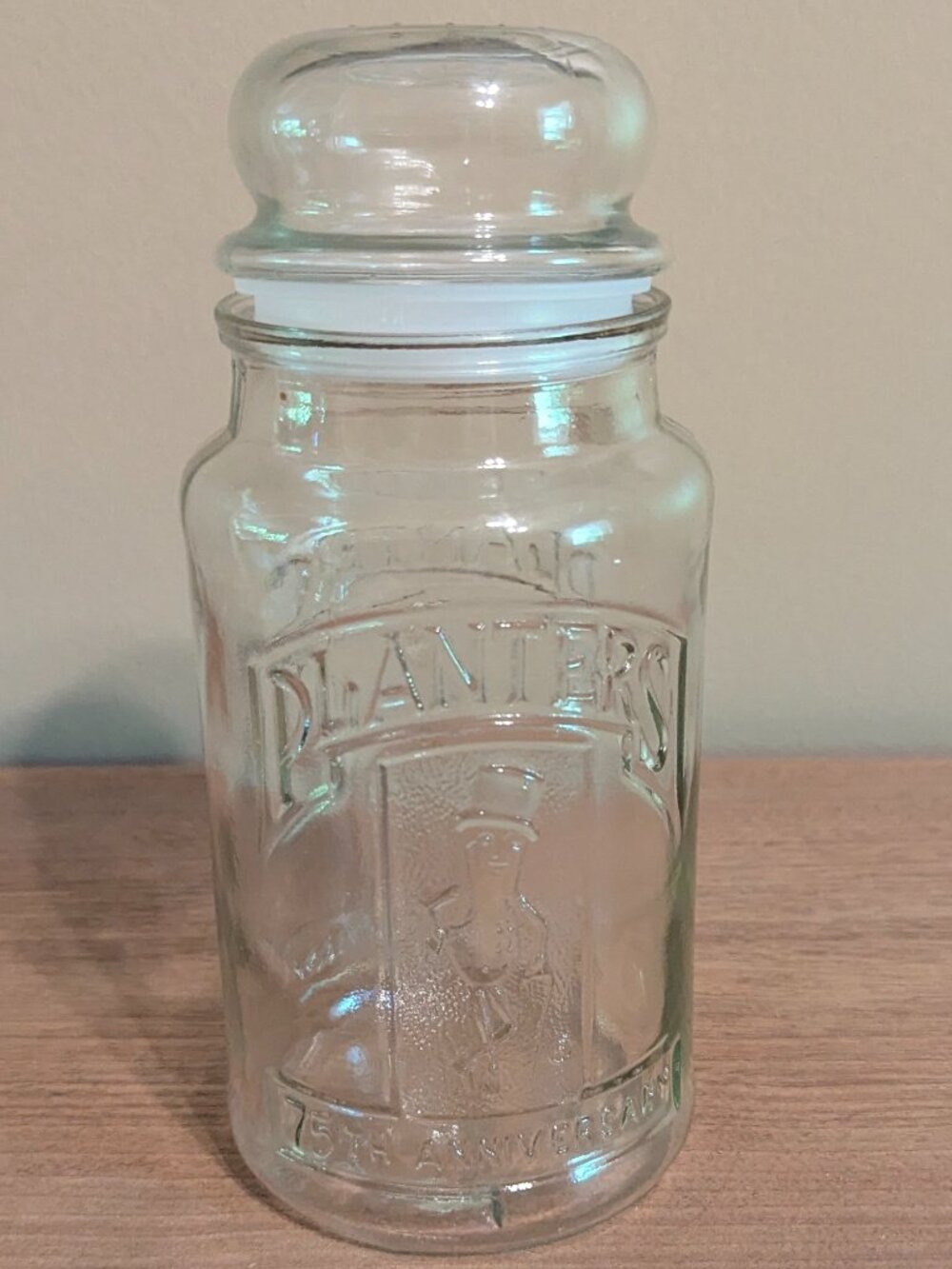 1981 Vintage 75th Anniversary Planter's Peanut Glass Jar